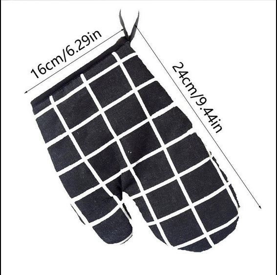 2pcs Plaid Pattern Oven Glove