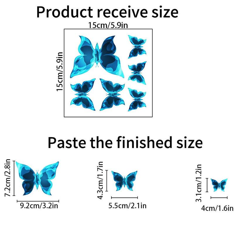 1 Piece Blue Butterfly Wall Sticker, Luminous Glow in The Dark Wall Sticker, Wall Decor for Party Decoration