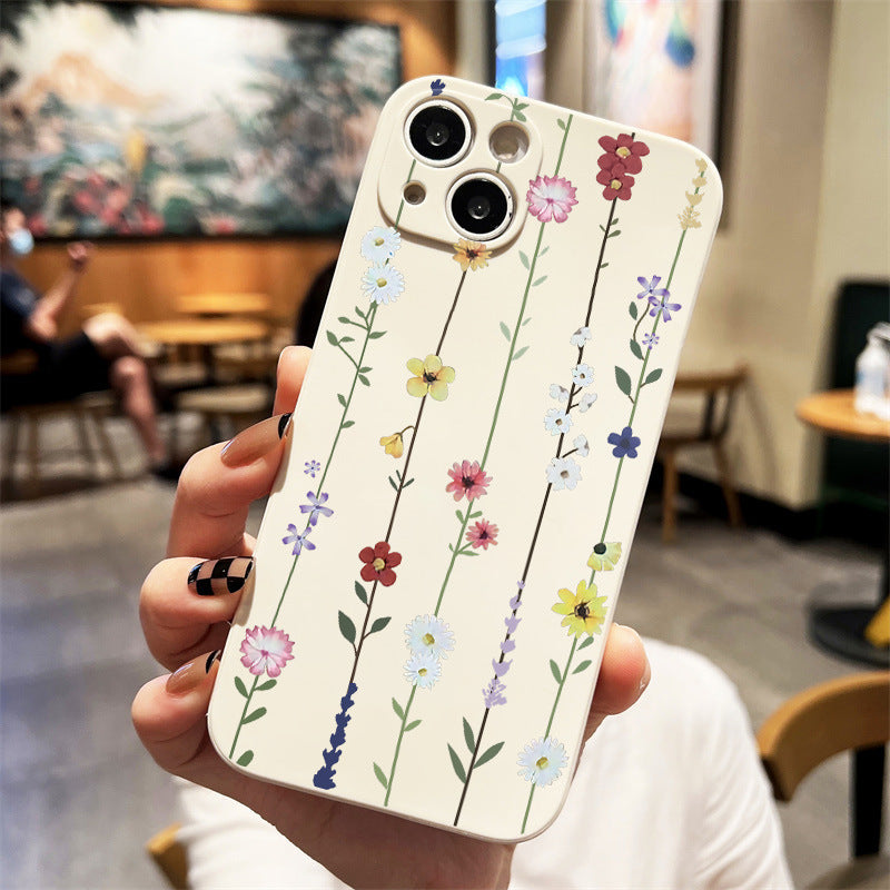 Floral Case for iPhone 14, Clear Case with Flower Branch Pattern Cute Cover Case for Girls Women Slim Thin Soft Silicone Shockproof Phone Case for iPhone 14,Transparent