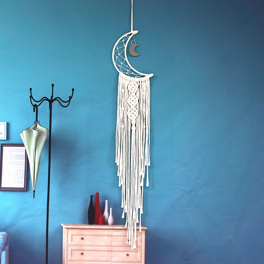 1 Piece Moon & Dream Catcher Decor Hanging Decor, Boho Style Wall Hanging Dream Catcher, Decorative Pendant for Home Office Living Room Bedroom