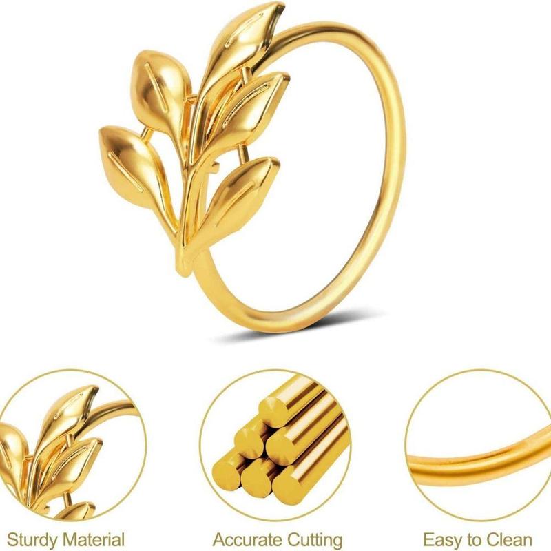 4pcs Leaf Shaped Napkin Ring