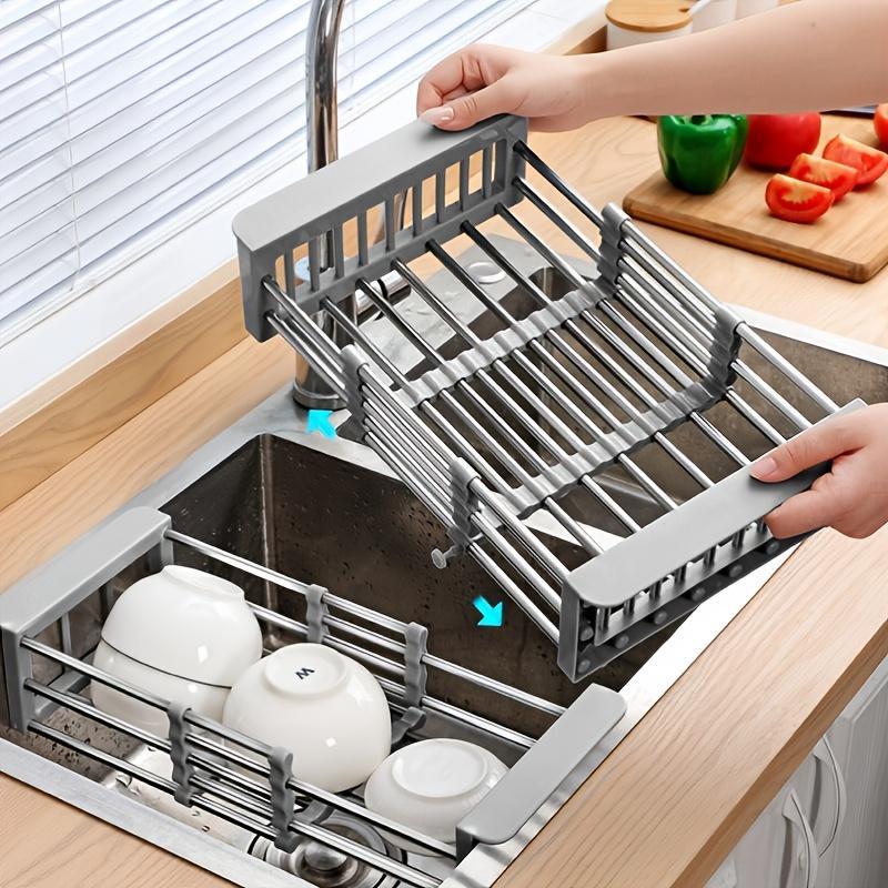 1 piece retractable sink drain basket, multifunctional sink basket, kitchen utensils and gadgets