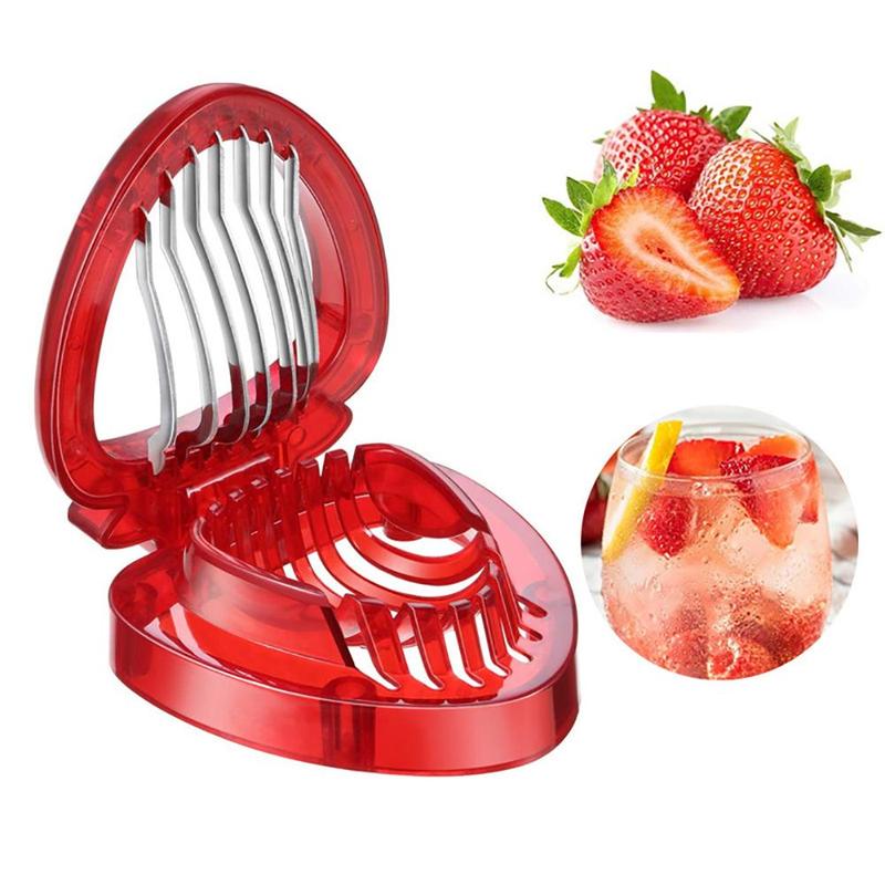 1 Piece Heart Shaped Strawberry Slicer, Plastic Reusable Durable Fruit Cutter, Portable Kitchen Fruit Utensils for Home Use