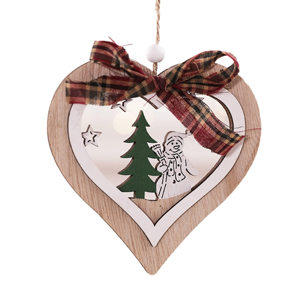 Christmas Pendant Scene Layout White Bead Christmas Tree Heart Snow House Pendant for Home Pentagram