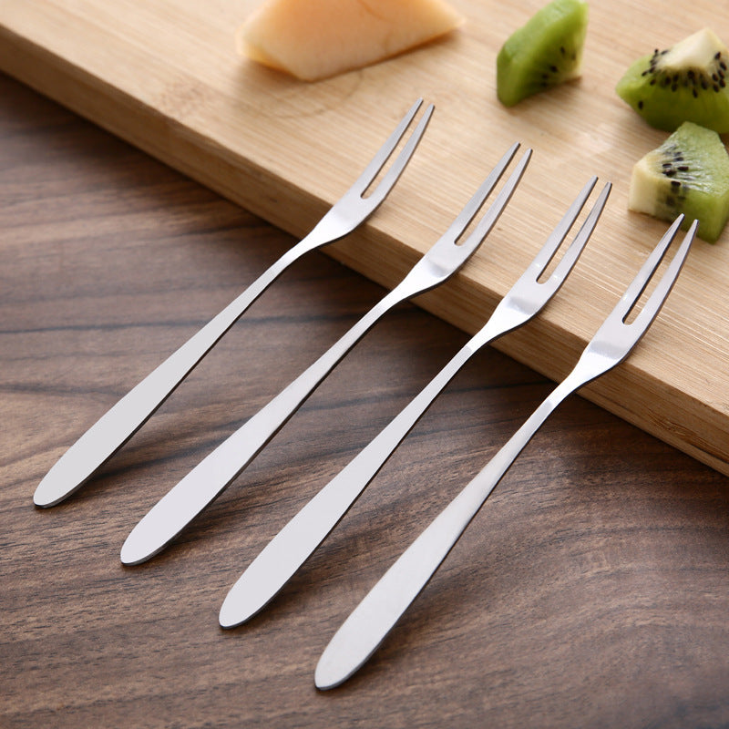 10pcs Stainless Steel Mini Fork, Durable Portable Dessert Fork, Kitchenware Cutlery for Home Use