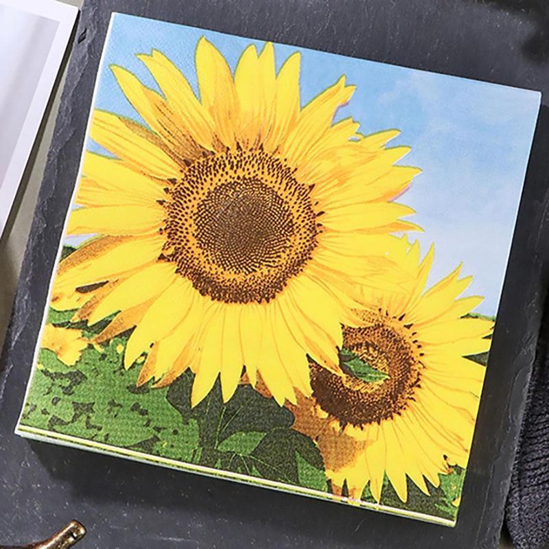 20pcs Square Sunflower Napkin