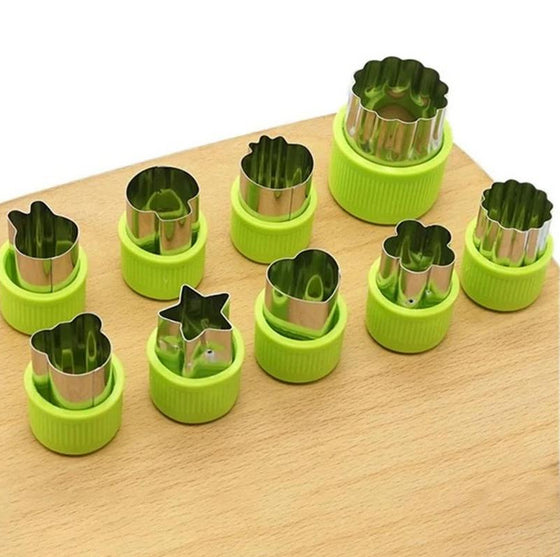 9pcs Green Multi-shape Cutter Mould Set