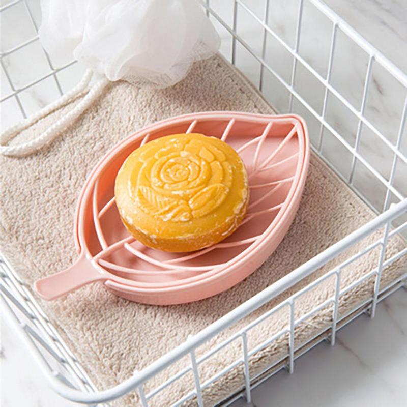 1 Piece Soap Dish, Leaf Shaped Soap Bar Holder, Soap Storage Rack For Bathroom, Home Supplies