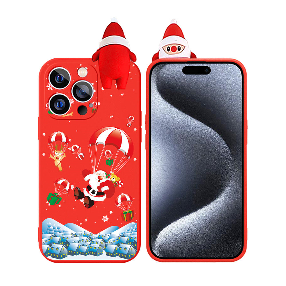 Christmas Case for iPhone 14 Pro, Merry Christmas Soft Silicone TPU 3D Cute Pretty Cute Flexible Protective Case for iPhone 14 Pro, Santa Claus