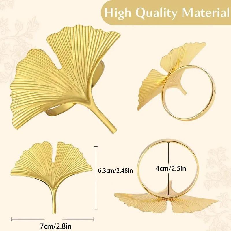 4pcs Leaf Shaped Napkin Ring