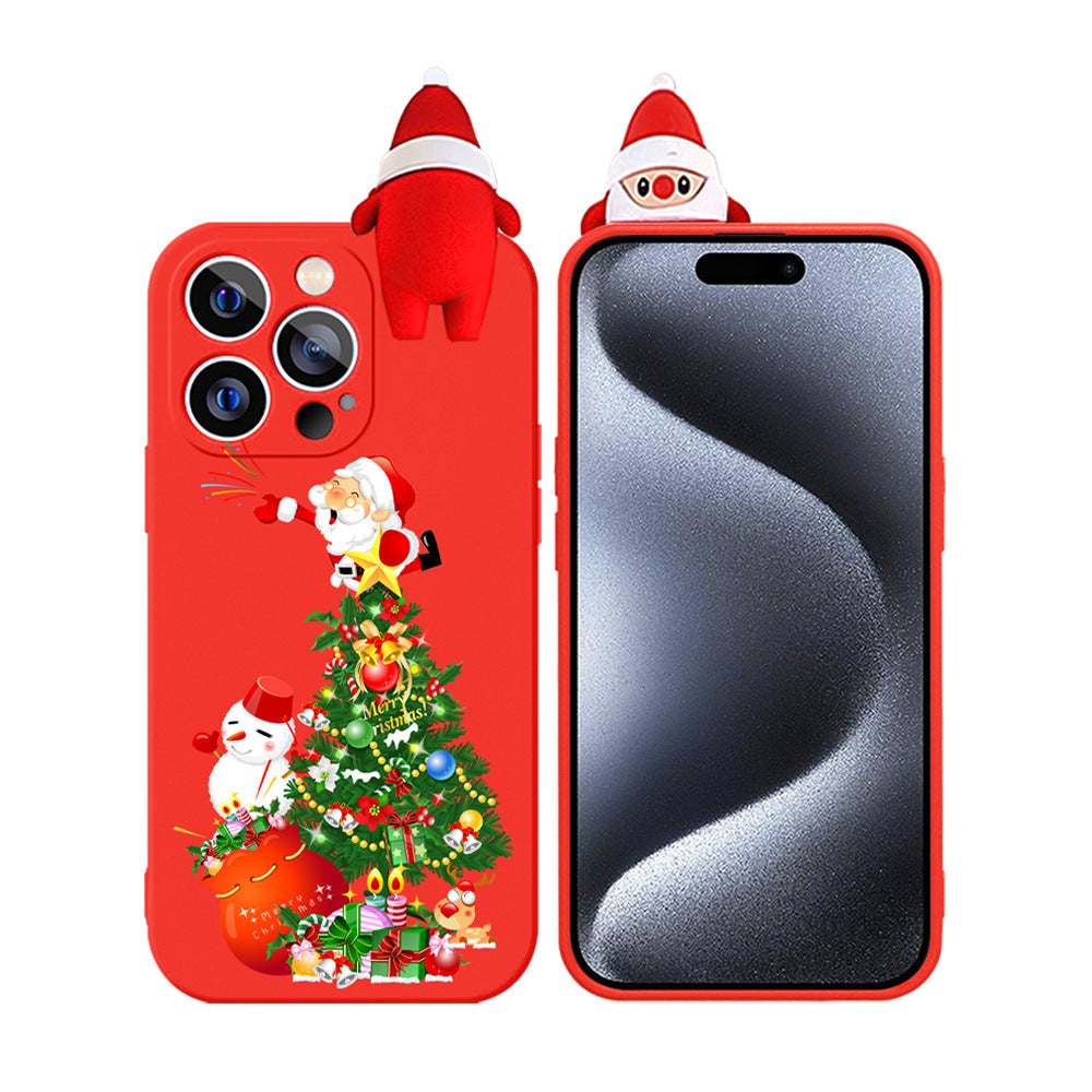 Christmas Case for iPhone 14 Pro, Merry Christmas Soft Silicone TPU 3D Cute Pretty Cute Flexible Protective Case for iPhone 14 Pro, Santa Claus