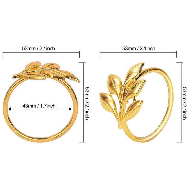 4pcs Leaf Shaped Napkin Ring