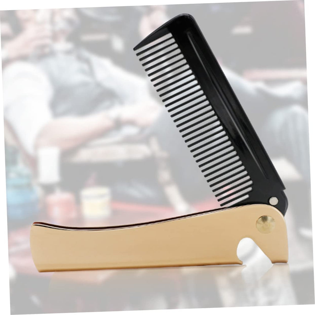 Anti-static Hair Comb Hair Straightener Brush Men Comb Fine Tooth Folding Beard Comb for Men Detangling Brush Mens Combs for Hair Anti-static Comb Pocket Comb Stainless Steel Man