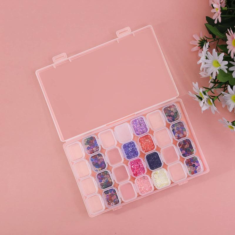 1 Piece 28 Grid Jewelry Storage Box With Lid, Clear Plastic Divided Storage Organizer, Multipurpose Portable Home Organizer For Living Room Bedroom