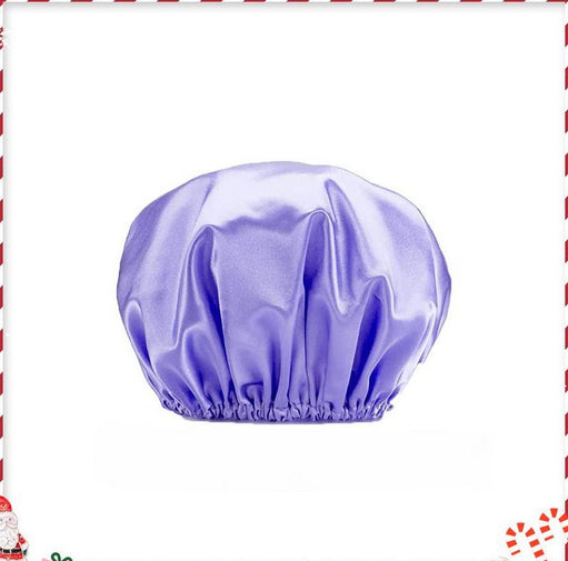 4pcs Solid Color Elastic Hair Bonnet, Double Layer Waterproof Shower Cap, Hair Drying Cap For Women