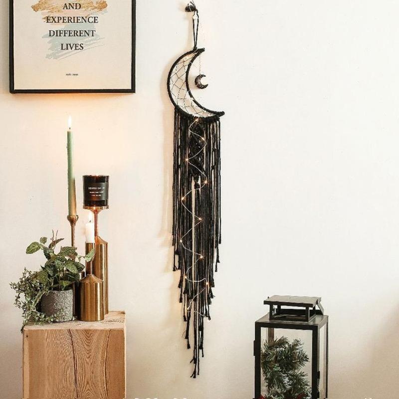 1 Piece Moon & Dream Catcher Decor Hanging Decor, Boho Style Wall Hanging Dream Catcher, Decorative Pendant for Home Office Living Room Bedroom