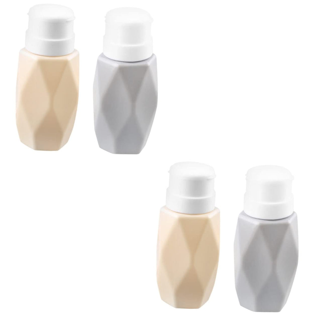 4 Pcs Push Down Pump Bottle Liquid Pump Bottle Cosmetiquera Dispenser Empty Bottle Nail Polish Remover Bottle Makeup Brishes Nail Polish Bottle Toiletries Bottled with Lock