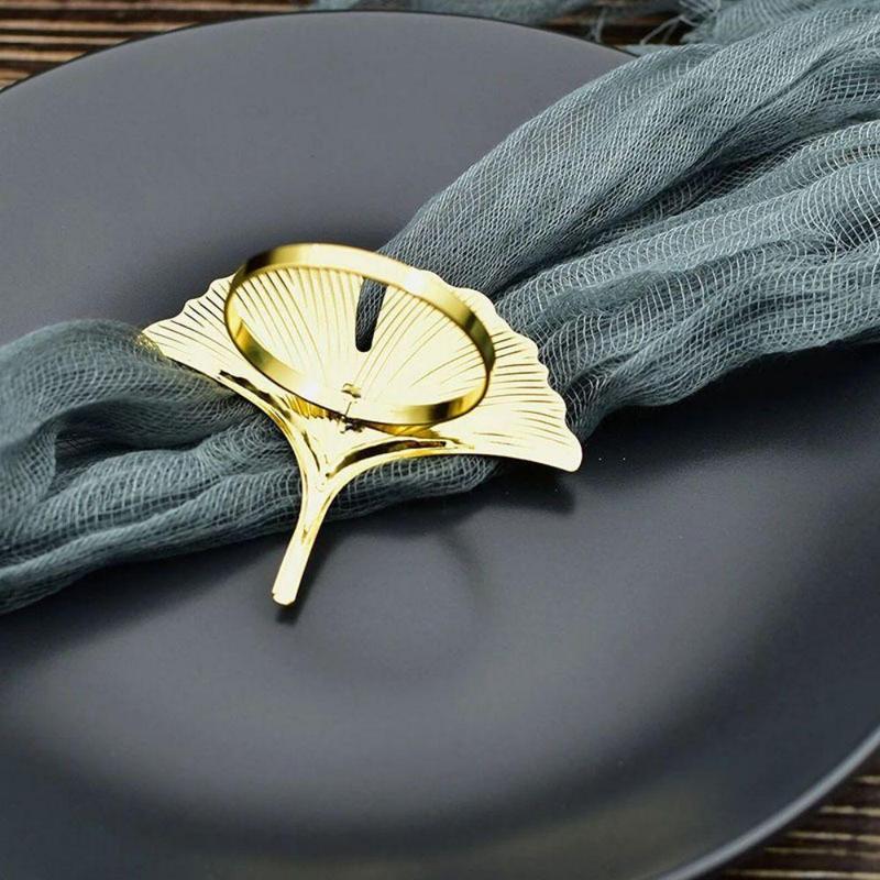 4pcs Leaf Shaped Napkin Ring