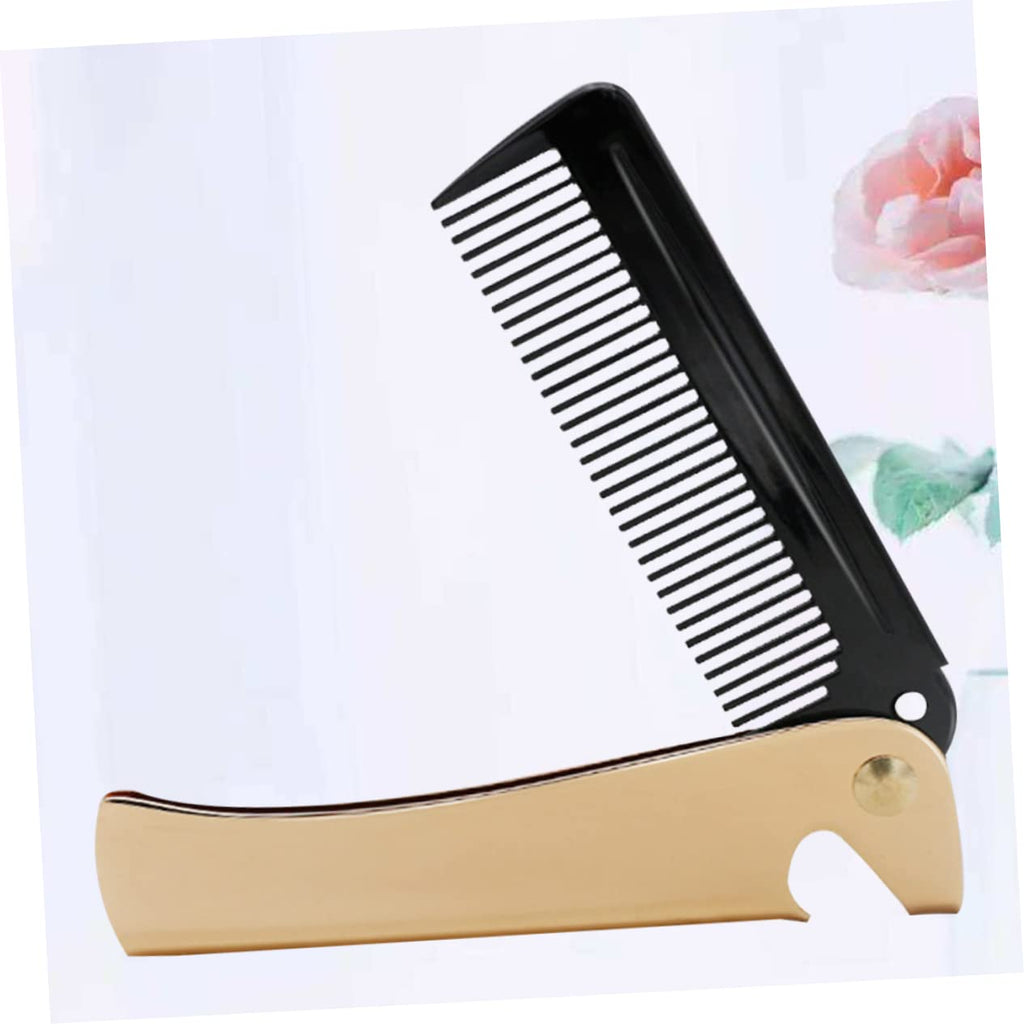 Anti-static Hair Comb Hair Straightener Brush Men Comb Fine Tooth Folding Beard Comb for Men Detangling Brush Mens Combs for Hair Anti-static Comb Pocket Comb Stainless Steel Man