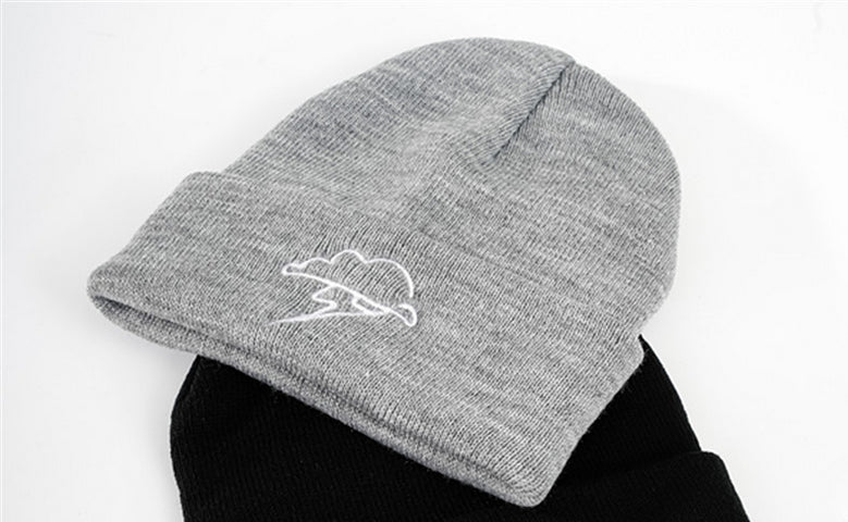 1 Piece  Cloud & Lightning Pattern Embroidery Hat, Fashion Warm Knitted Hat, Simple Plain Beanie for Autumn and Winter, Unisex