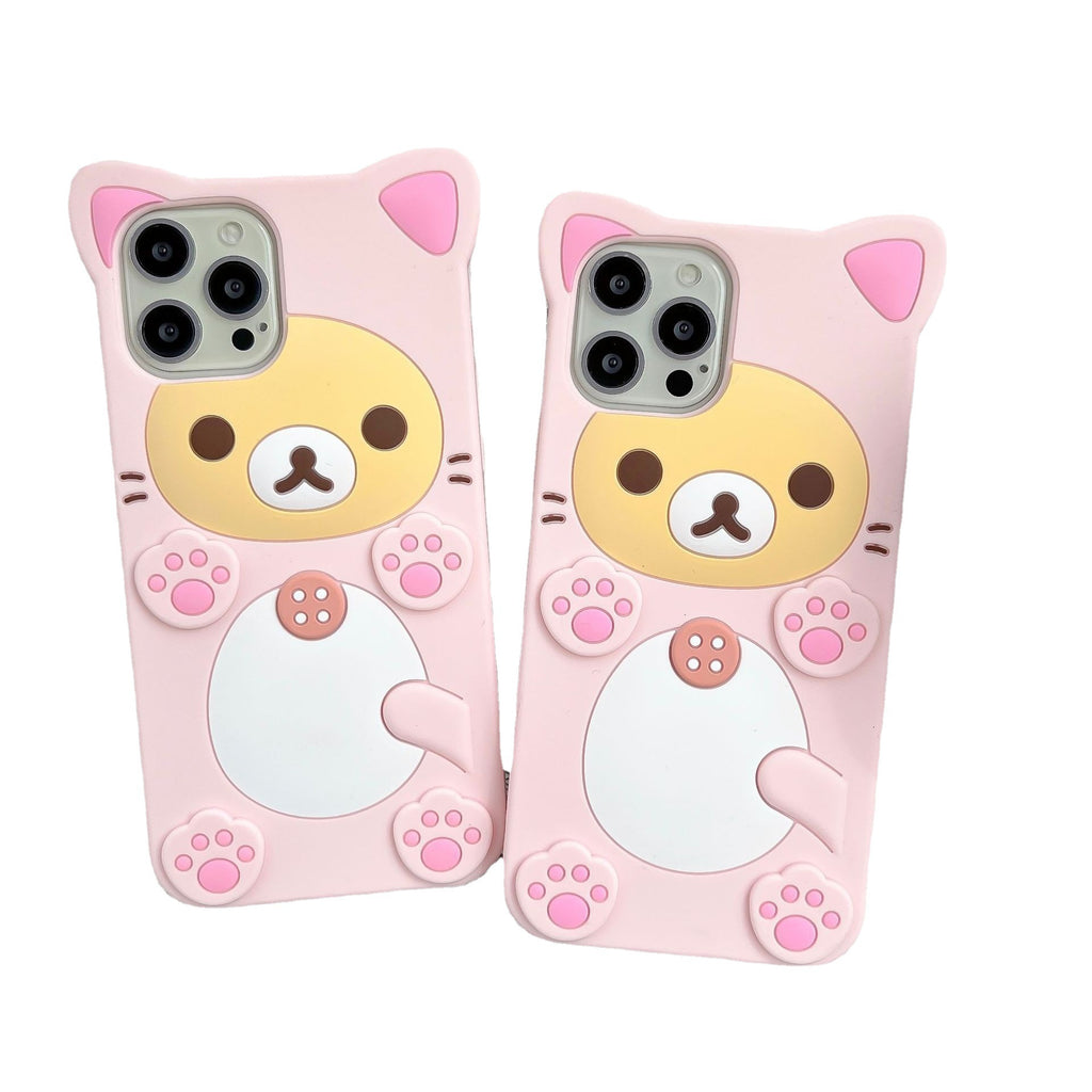 Case for iPhone13 Case 3D Cute Cartoon Bear Phone Cases Fashion Cool Fun Funny Bear Soft TPU Covers for iPhone13 Silicone Cover for Women Girls Kids