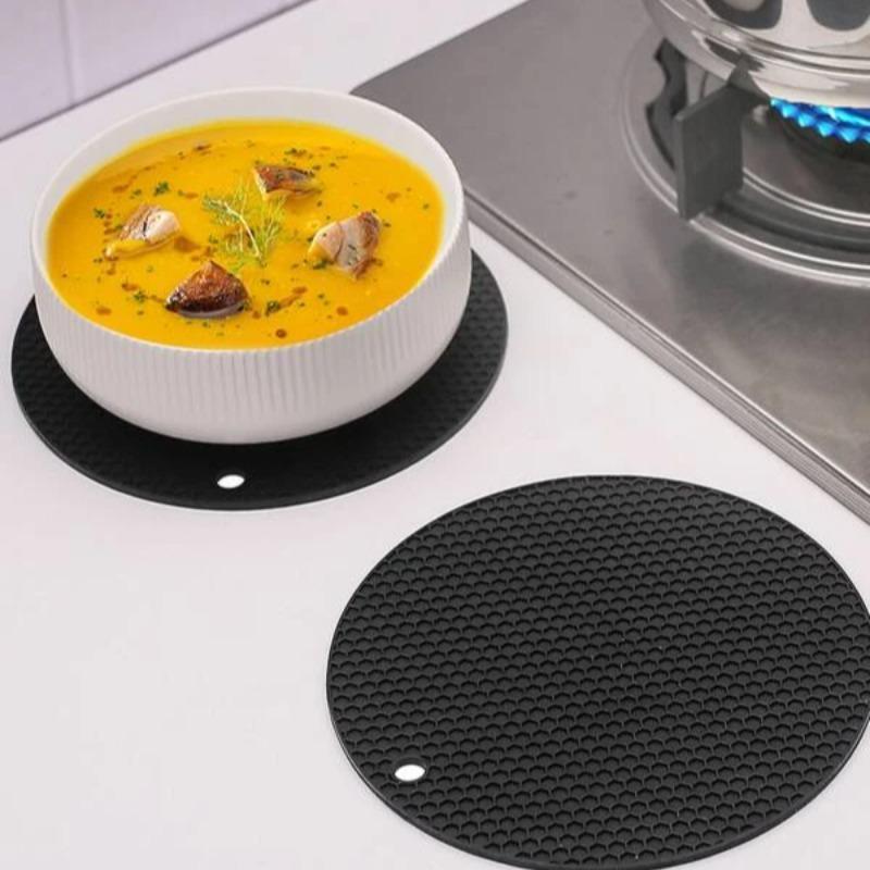 1 Piece Round Silicone Pot Mat, Honeycomb Shaped Heat Insulation Trivet, Placemat for Pot Pan Countertop Protector