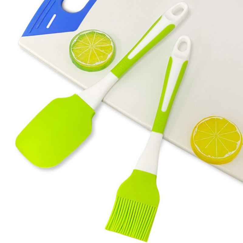 2 pieces baking spatula, cake spatula, cream stirring barbecue oil brush, oil brush kitchen utensil set