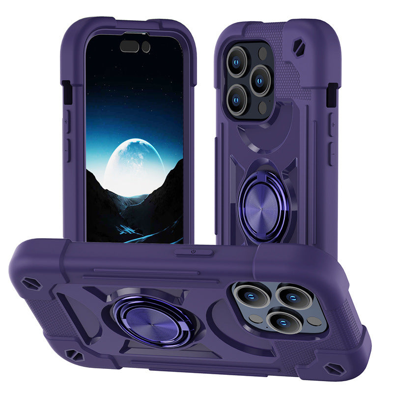 Compatible with iPhone 15 Plus Case  with Rotate Ring Stand, Military Grade Drop Protection Full Body Rugged Heavy Duty Protective Cover for iPhone 15 Plus.