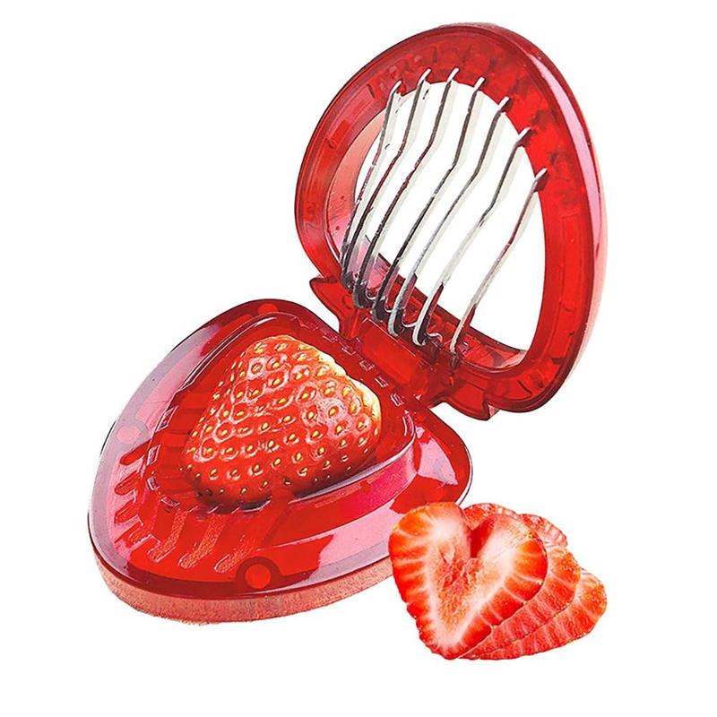 1 Piece Heart Shaped Strawberry Slicer, Plastic Reusable Durable Fruit Cutter, Portable Kitchen Fruit Utensils for Home Use