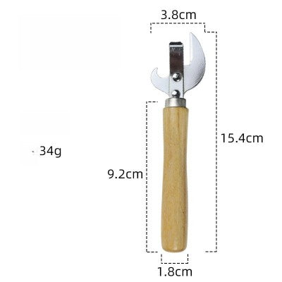 1 piece wooden handle can opener, can opener, tin can multi-purpose can opener, can opener, beer bottle opener, red wine