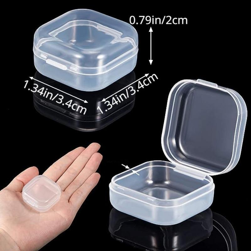 10pcs Clear Plastic Jewelry Bead Storage Box, Mini Small Item Storage Container With Flip Lid, Portable Travel Pill Box