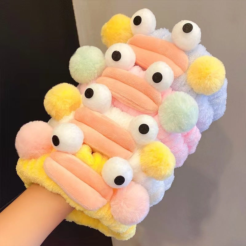 Face Wash Headband Hairband with Coral Fleece Cartoon Cute Creative Hair Accessories