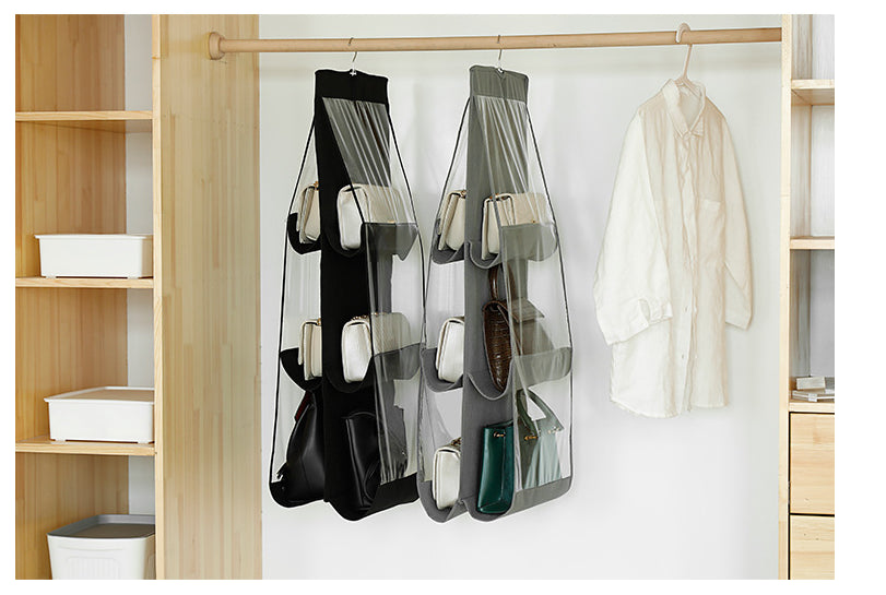 1 Piece Hanging Handbag Organizer, Multi Layered with 6 Pockets, Foldable Dustproof Storage Bag