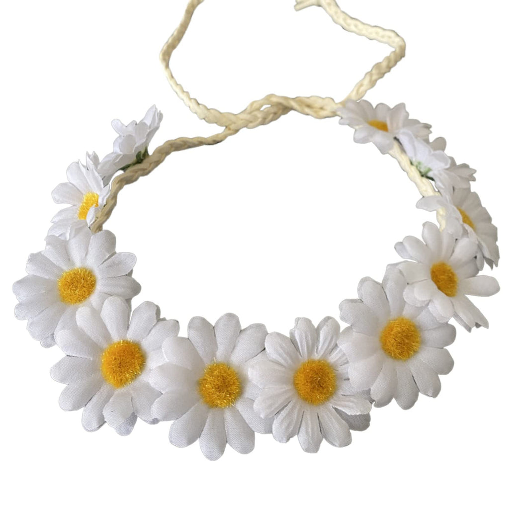 Floral Daisy Flower Crown Headband Flower Hair Wreath Festival Wedding Party Cosplay Photo Headband