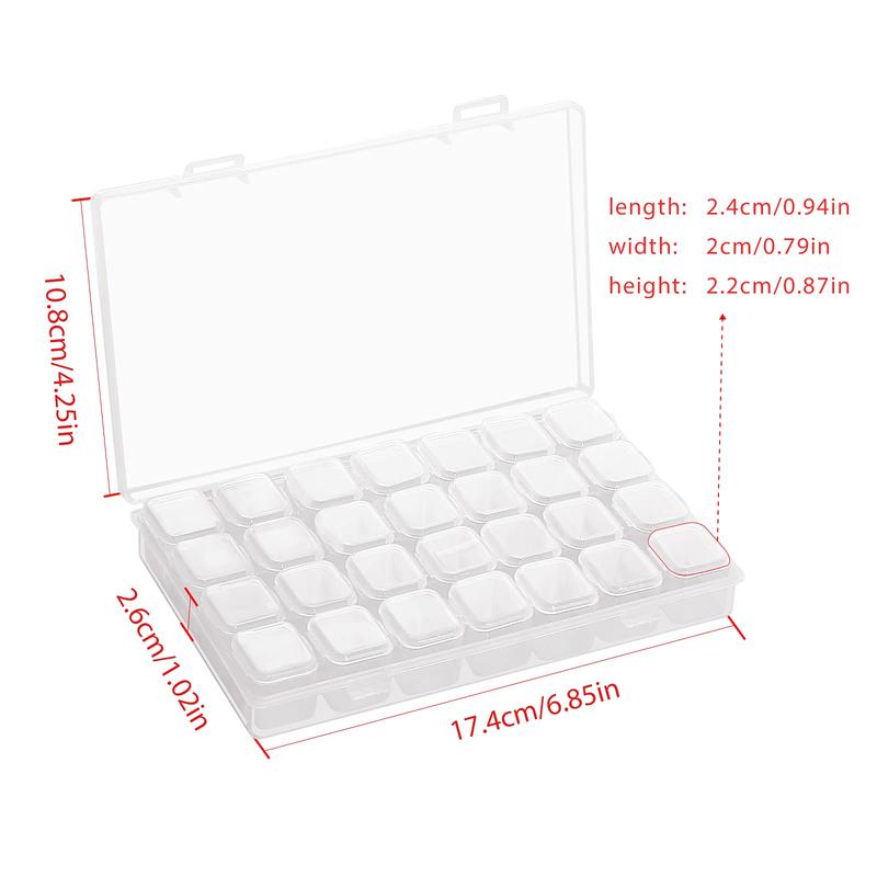 1 Piece 28 Grid Jewelry Storage Box With Lid, Clear Plastic Divided Storage Organizer, Multipurpose Portable Home Organizer For Living Room Bedroom