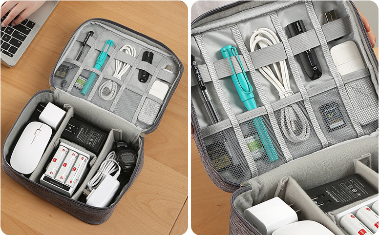 Cable Storage Case, 1 Piece Large Capacity Multi-grid Cable Storage Bag