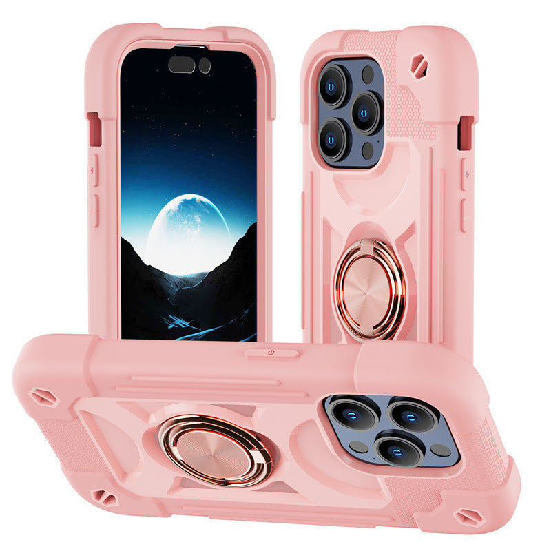 Compatible with iPhone 15 Plus Case  with Rotate Ring Stand, Military Grade Drop Protection Full Body Rugged Heavy Duty Protective Cover for iPhone 15 Plus.