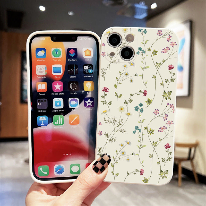 Floral Case for iPhone 14, Clear Case with Flower Branch Pattern Cute Cover Case for Girls Women Slim Thin Soft Silicone Shockproof Phone Case for iPhone 14,Transparent