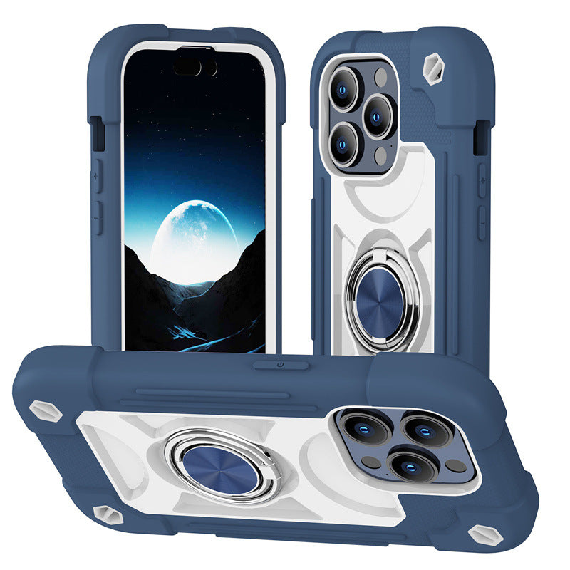 Compatible with iPhone 15 Plus Case  with Rotate Ring Stand, Military Grade Drop Protection Full Body Rugged Heavy Duty Protective Cover for iPhone 15 Plus.