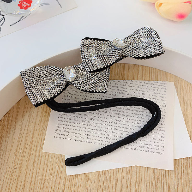 Bow Tie Hair Iron Womens Hair Clips Small Bun Maker for Hair Bowknot Bun Maker Girls Hair Bun Shaper Hair Bun Making Tool Hair Bun Clip Bow Hair Tie Miss Modeling Headband Crystal