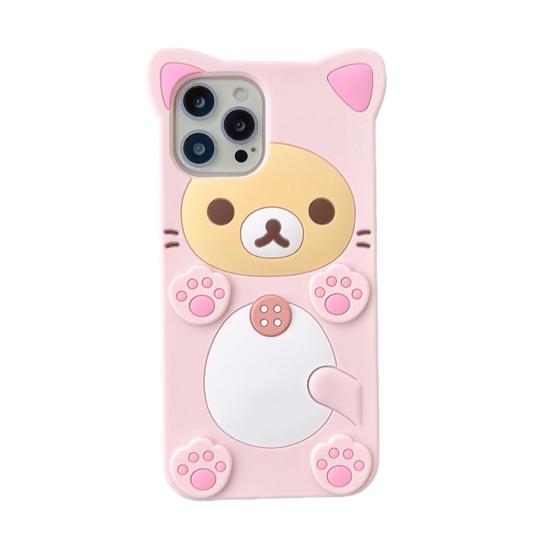 Case for iPhone13 Case 3D Cute Cartoon Bear Phone Cases Fashion Cool Fun Funny Bear Soft TPU Covers for iPhone13 Silicone Cover for Women Girls Kids