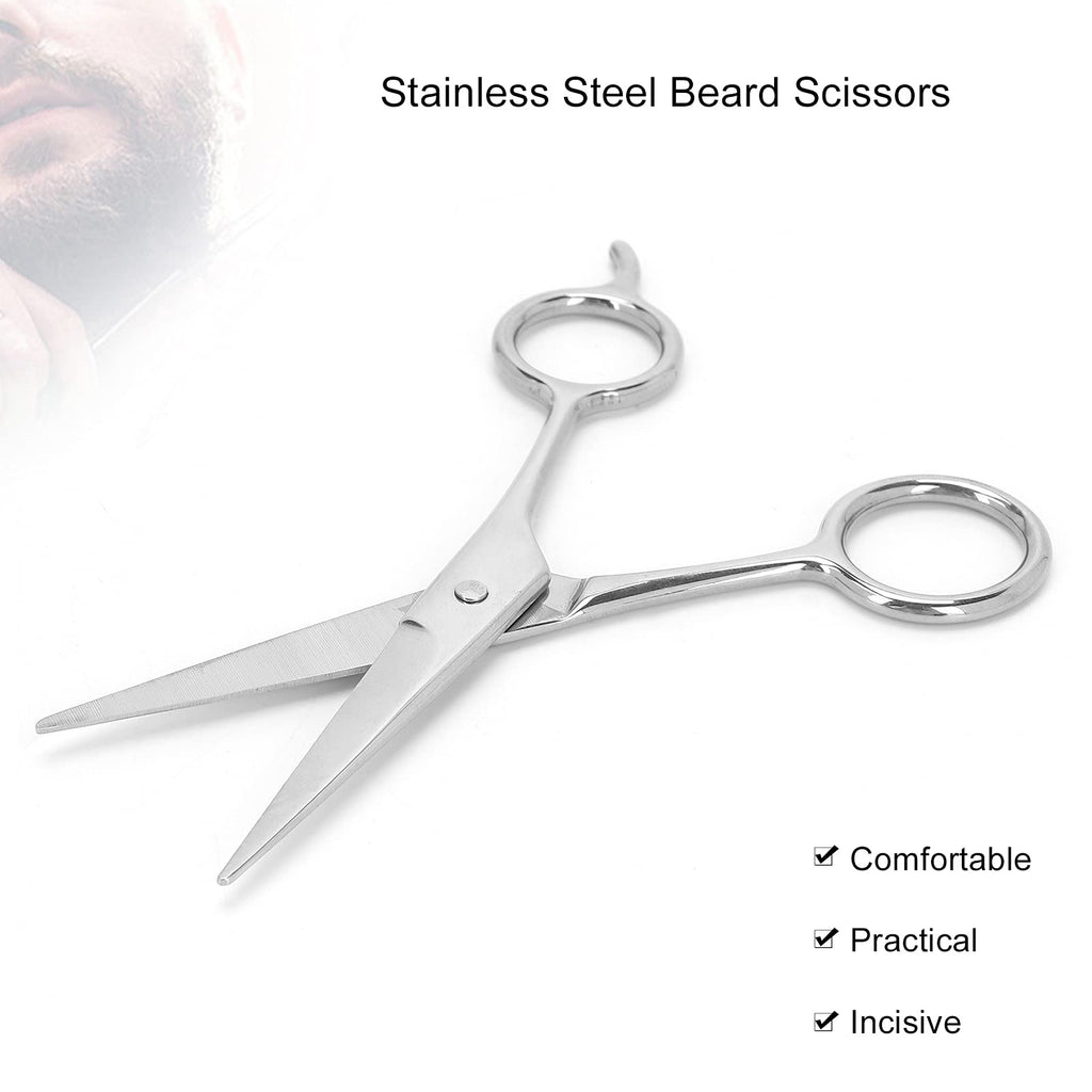 Beard Scissors, Stainless Steel Beautiful Elegant Comfortable Practical Durable Stable Facial Beard Scissors for Men Use for Beard