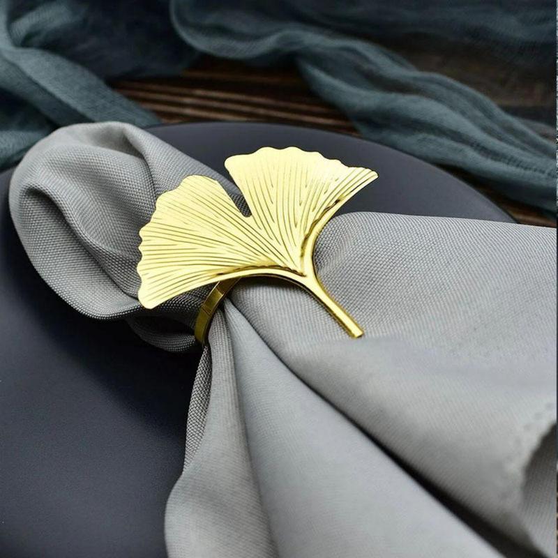 4pcs Leaf Shaped Napkin Ring