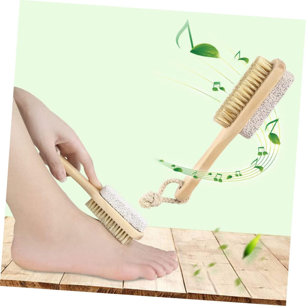 2pcs Foot Brush Pumice Exfoliating Brush for Feet Foot Pumices Foot Scrub Brush Pumice Foot Care Brush Foot Cleaning Brush Remover Brush Pedicure File Rubbing Feet Bamboo