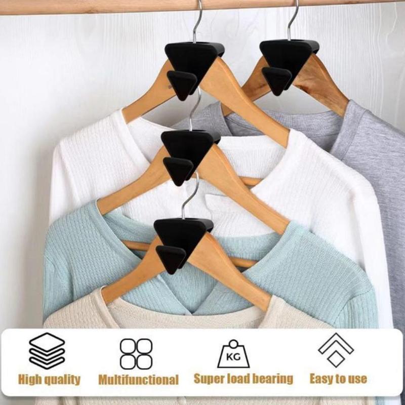 12pcs Clothes Hangers Connector Hook, Space Saving Triangle Hanging Hook, Home Organizer For Bedroom Wardrobe Cloakroom