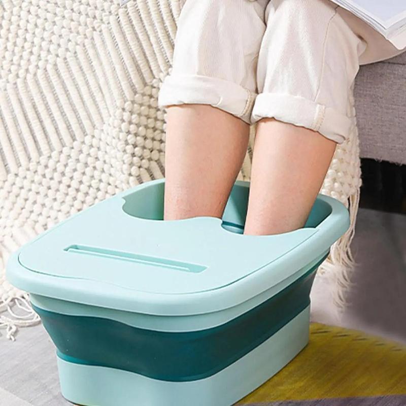 1 Piece Foldable Foot Bath Basin, Collapsible Foot Bath Bucket, Plastic Foot Bath Massager for Relaxation and Pain Relief, Foldable Foot Bucket for Soaking Feet