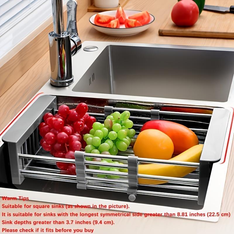 1 piece retractable sink drain basket, multifunctional sink basket, kitchen utensils and gadgets