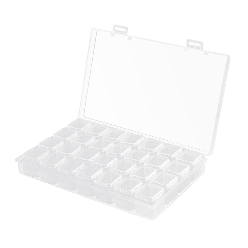 1 Piece 28 Grid Jewelry Storage Box With Lid, Clear Plastic Divided Storage Organizer, Multipurpose Portable Home Organizer For Living Room Bedroom