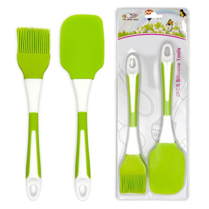 2 pieces baking spatula, cake spatula, cream stirring barbecue oil brush, oil brush kitchen utensil set