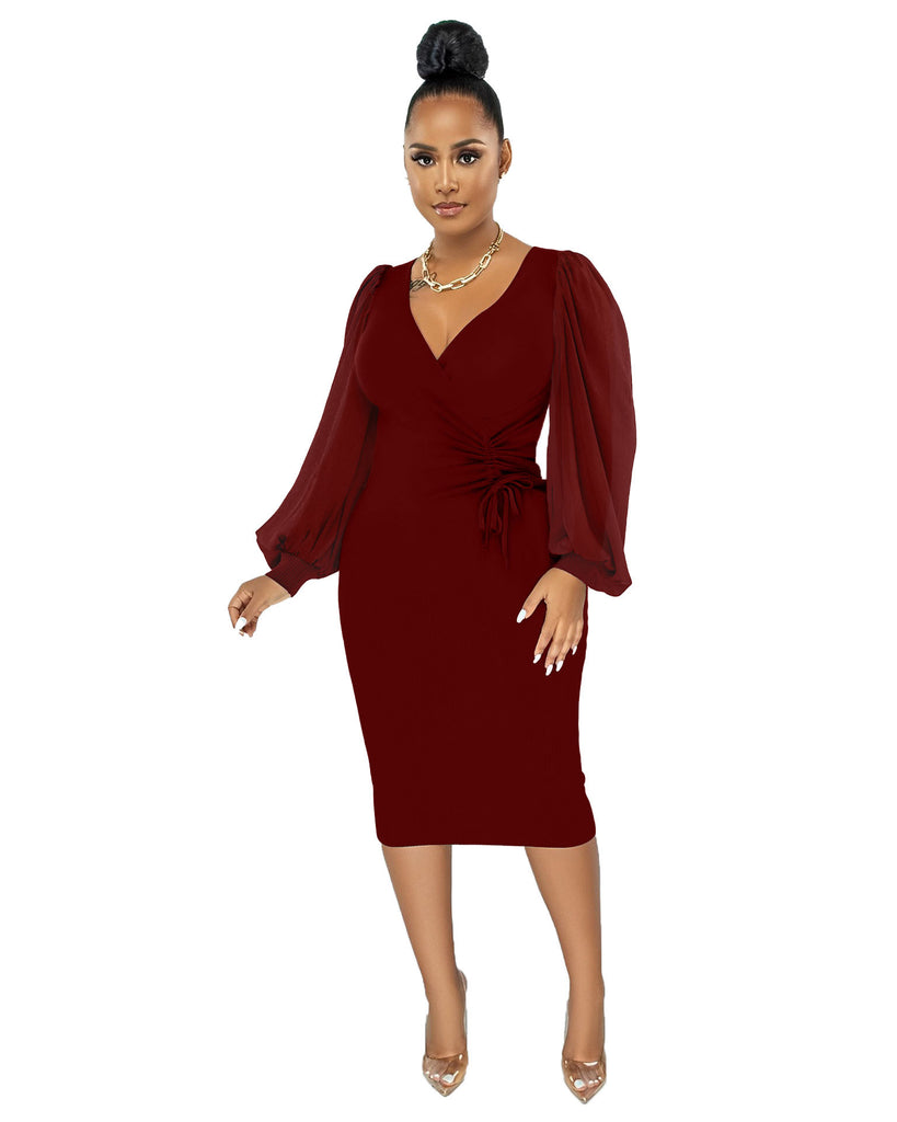 Elegant Elegant Women's V-neck Sheath Dress